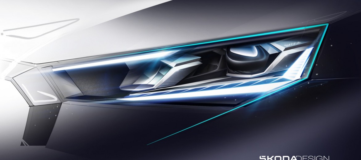 Эскизы раскрывают детали дизайна новых фар Škoda Scala и Kamiq