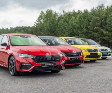 Линейка Skoda RS  соревнуется между собой