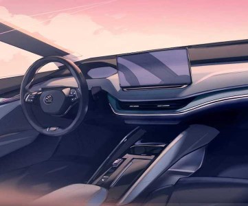 Эскизы дизайна интерьера Skoda Enyaq IV