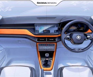 Эскизы интерьера Skoda Kushaq 2021 года