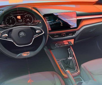 Эскиз интерьера Skoda Fabia 2021 года