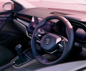 Тизер интерьера Skoda Slavia 2022 года